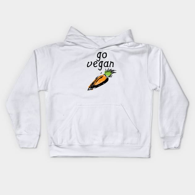 Go Vegan Carrot Kids Hoodie by glutenfreegear